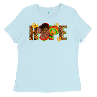 Baby Blue hope afro Ladies Tee - texasbilliewilder