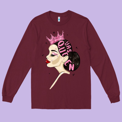 Yas Queen Long Sleeve Tee Designed By Maliassmallbusiness