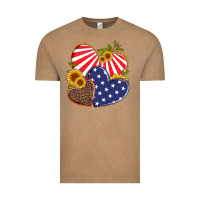 Vintage Coffee america heart and sunflower Vintage Tee - Artiststas