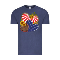 Vintage Denim america heart and sunflower Vintage Tee - Artiststas