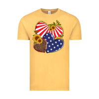 Vintage Mustard america heart and sunflower Vintage Tee - Artiststas