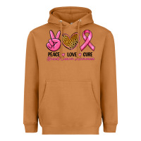 Meerkat Peace Love Cure Breast Cancer Heavyweight Hoodie - RanaPortraitStore