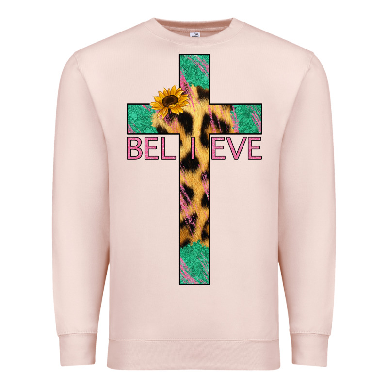 Believe Cross Premium Sweatshirt by Bettercallsaul | Teevron