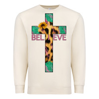 Sandshell Believe Cross Premium Sweatshirt - Bettercallsaul