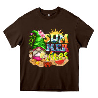 Chocolate Brown summer vibes gnome tbw Heavy Core Tee - texasbilliewilder