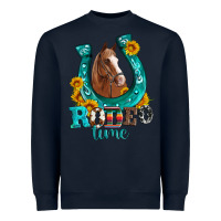 Navy horseshoe rodeo time Heavyweight Sweatshirt - Artiststas