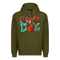 Army Green Game day leopard basketball Premium Hoodie - NancyCooperArtShop