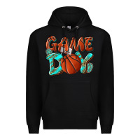 Black Game day leopard basketball Premium Hoodie - NancyCooperArtShop