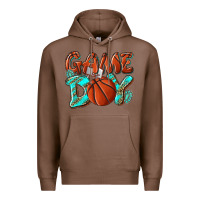 Chestnut Game day leopard basketball Premium Hoodie - NancyCooperArtShop