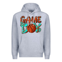 Heather Grey Game day leopard basketball Premium Hoodie - NancyCooperArtShop