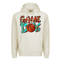 Oatmeal Heather Game day leopard basketball Premium Hoodie - NancyCooperArtShop