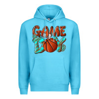 Ocean Blue Game day leopard basketball Premium Hoodie - NancyCooperArtShop