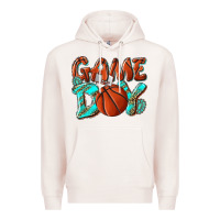 Pale Pink Game day leopard basketball Premium Hoodie - NancyCooperArtShop