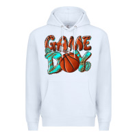 White Game day leopard basketball Premium Hoodie - NancyCooperArtShop
