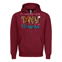 Burgundy its a good day to teach tiny humans Zipper Hoodie - NancyCooperArtShop