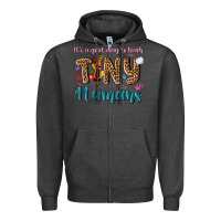 Charcoal Heather its a good day to teach tiny humans Zipper Hoodie - NancyCooperArtShop