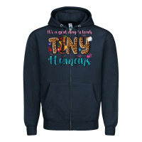 Navy its a good day to teach tiny humans Zipper Hoodie - NancyCooperArtShop