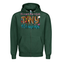 Sports Green its a good day to teach tiny humans Zipper Hoodie - NancyCooperArtShop