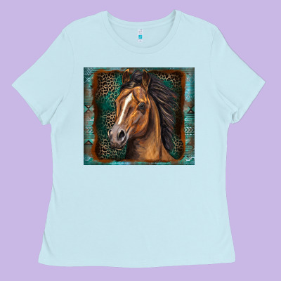 Western Horse Ladies Tee Designed By Zillion Design Studio