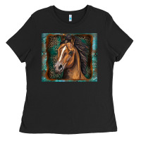 Black western horse Ladies Tee - Zillion Design Studio