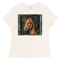 Bone western horse Ladies Tee - Zillion Design Studio