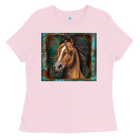 Bubblegum Pink western horse Ladies Tee - Zillion Design Studio