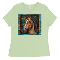 Matcha western horse Ladies Tee - Zillion Design Studio