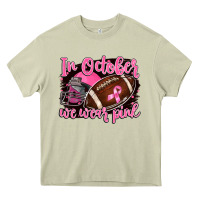 In October We Wear Pink With Football Heavy Core Tee | Teevron