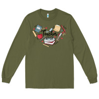 Army Green teacher Long Sleeve Tee - MaliasSmallBusiness
