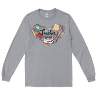 Heather Grey teacher Long Sleeve Tee - MaliasSmallBusiness
