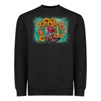 Black cowboy boots sunflower Heavyweight Sweatshirt - AdoDesignShop