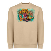 Mushroom cowboy boots sunflower Heavyweight Sweatshirt - AdoDesignShop