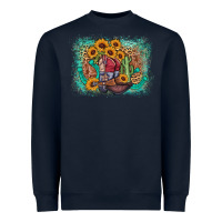 Navy cowboy boots sunflower Heavyweight Sweatshirt - AdoDesignShop