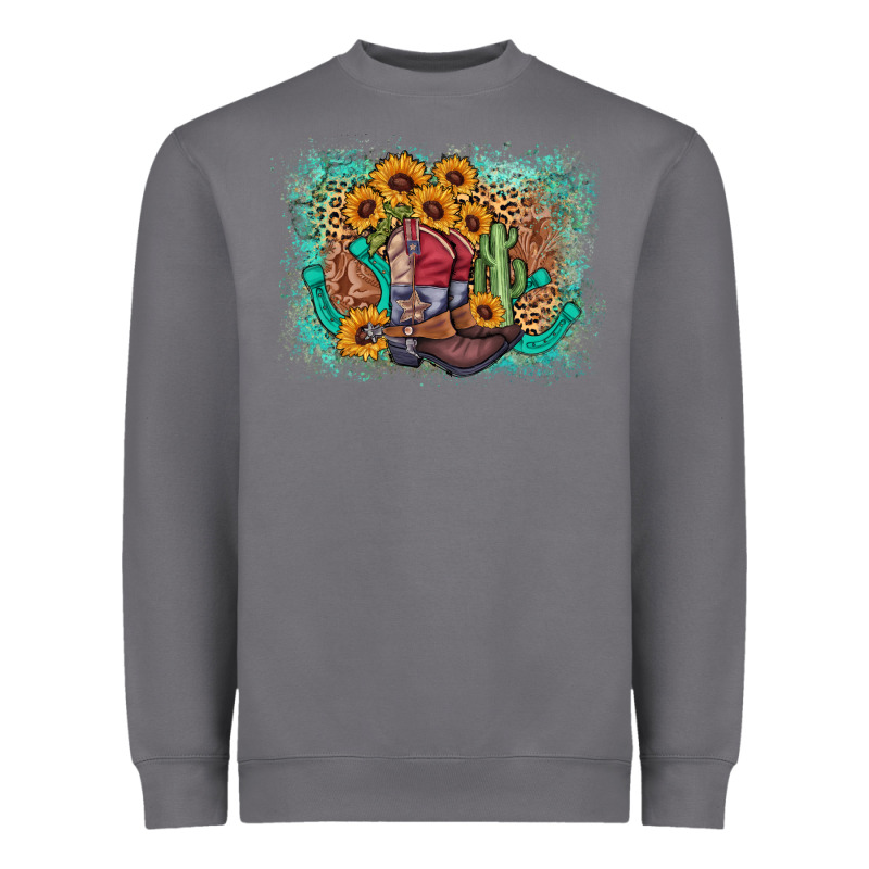 Cowboy Boots Sunflower Heavyweight Sweatshirt by AdoDesignShop | Teevron