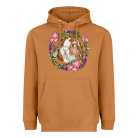Meerkat Bunny Face With Floral Wreath Heavyweight Hoodie - RanaPortraitStore