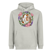 Moon Dust Bunny Face With Floral Wreath Heavyweight Hoodie - RanaPortraitStore