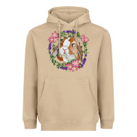 Mushroom Bunny Face With Floral Wreath Heavyweight Hoodie - RanaPortraitStore