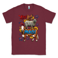 Burgundy red white moo farm animals 4th of july Classic Tee - LillyAllenDesigns