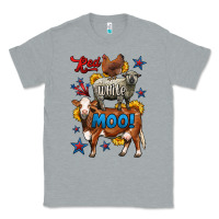 Heather Grey red white moo farm animals 4th of july Classic Tee - LillyAllenDesigns