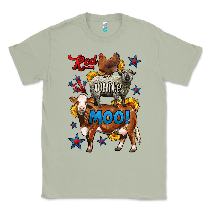 Red White Moo Farm Animals 4th Of July Classic Tee by LillyAllenDesigns | Teevron