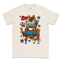Natural red white moo farm animals 4th of july Classic Tee - LillyAllenDesigns