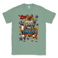 Sage red white moo farm animals 4th of july Classic Tee - LillyAllenDesigns