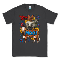 Smoke red white moo farm animals 4th of july Classic Tee - LillyAllenDesigns