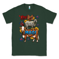 Sports Green red white moo farm animals 4th of july Classic Tee - LillyAllenDesigns