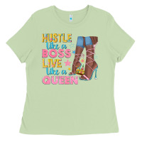 Matcha hustle like a boss live like a queen Ladies Tee - texasbilliewilder