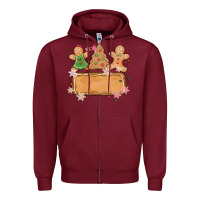 Burgundy costom name christmas cookie Zipper Hoodie - MaliasSmallBusiness
