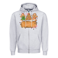 Heather Grey costom name christmas cookie Zipper Hoodie - MaliasSmallBusiness