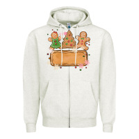 Oatmeal Heather costom name christmas cookie Zipper Hoodie - MaliasSmallBusiness
