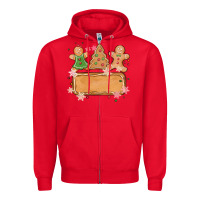 Red costom name christmas cookie Zipper Hoodie - MaliasSmallBusiness