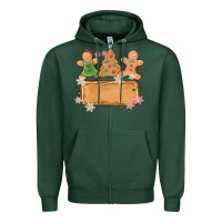 Sports Green costom name christmas cookie Zipper Hoodie - MaliasSmallBusiness